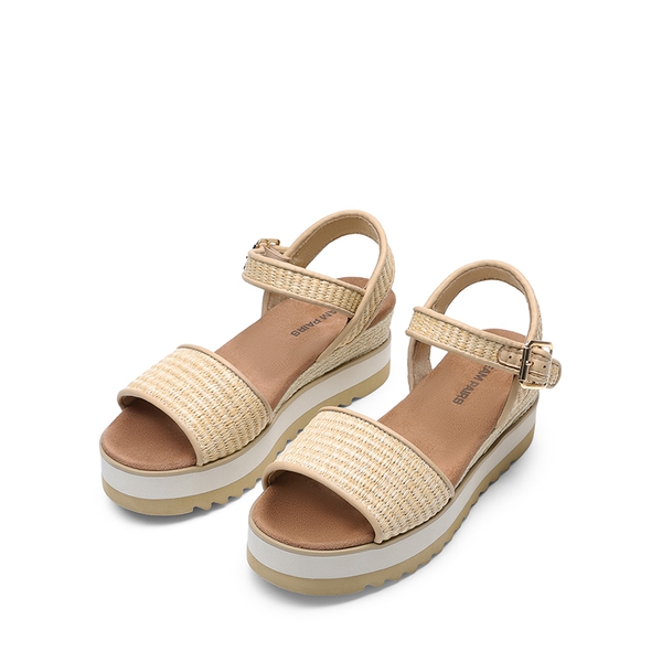 Espadrille Platform Wedge Sandals - NATURAL-RAFFIA - 5