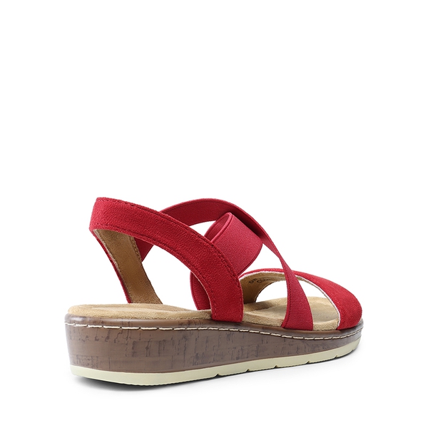 Strappy Criss Cross Flat Sandals - RED - 6