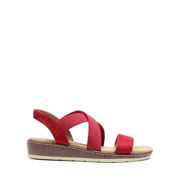 Strappy Criss Cross Flat Sandals - RED - 3
