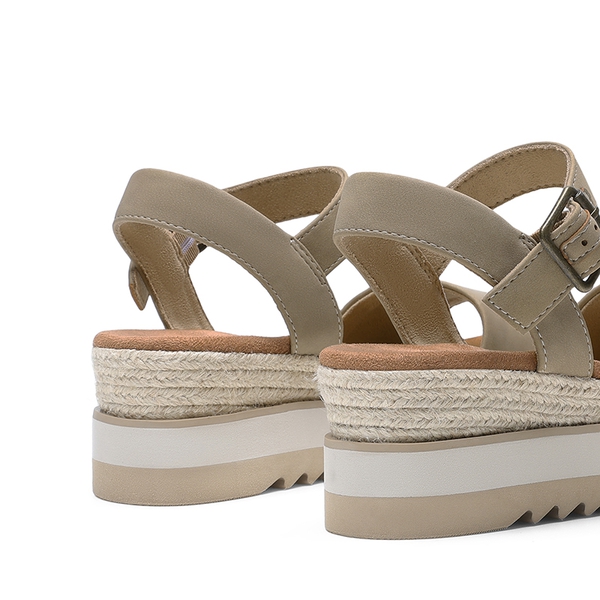 Espadrille Platform Wedge Sandals - TAUPE - 4