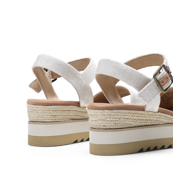 Espadrille Platform Wedge Sandals - NATURAL-CANVAS - 4
