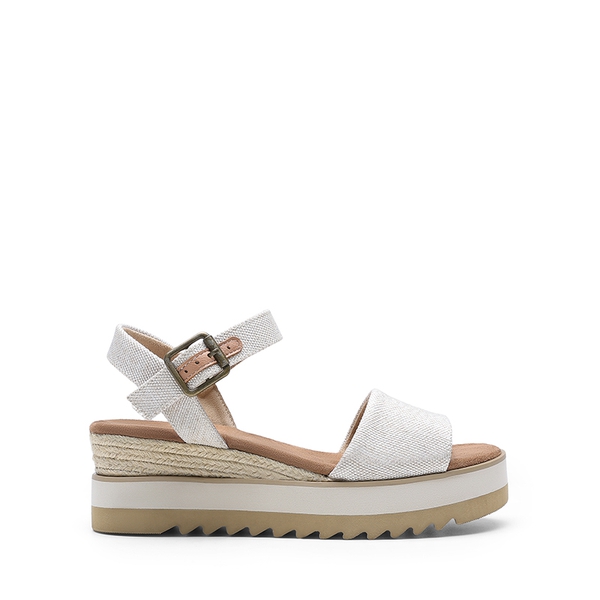 Espadrille Platform Wedge Sandals - NATURAL-CANVAS - 3