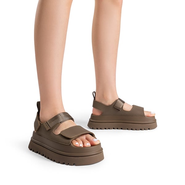 Non-Slip Chunky Strap Platform Sandals - BROWN - 1