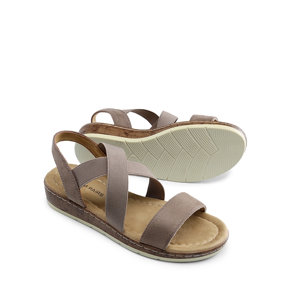 Strappy Criss Cross Flat Sandals - TAUPE - 5