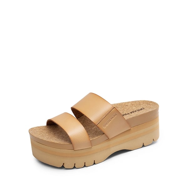 Platform Arch Support Slide Sandals - NUDE -  0