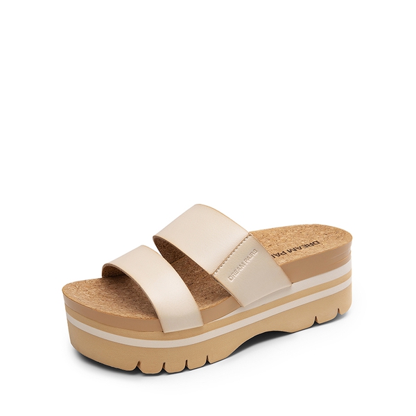 Platform Arch Support Slide Sandals - BEIGE -  0