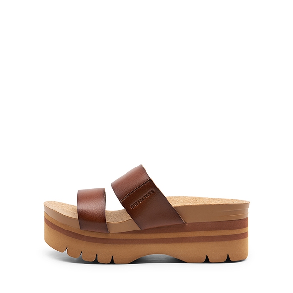 Platform Arch Support Slide Sandals - BROWN - 3