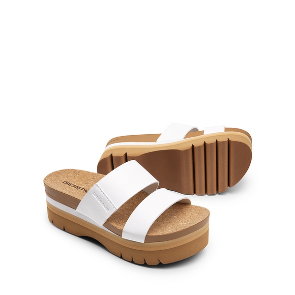 Platform Arch Support Slide Sandals - WHITE - 5