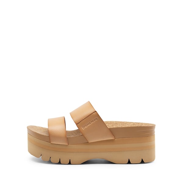 Platform Arch Support Slide Sandals - NUDE - 3