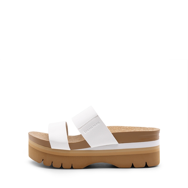 Platform Arch Support Slide Sandals - WHITE - 3