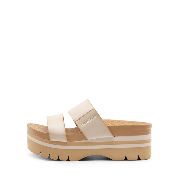 Platform Arch Support Slide Sandals - BEIGE - 3