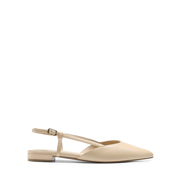 Comfortable Pointed-Toe Slingback Flats - NUDE-PU - 3