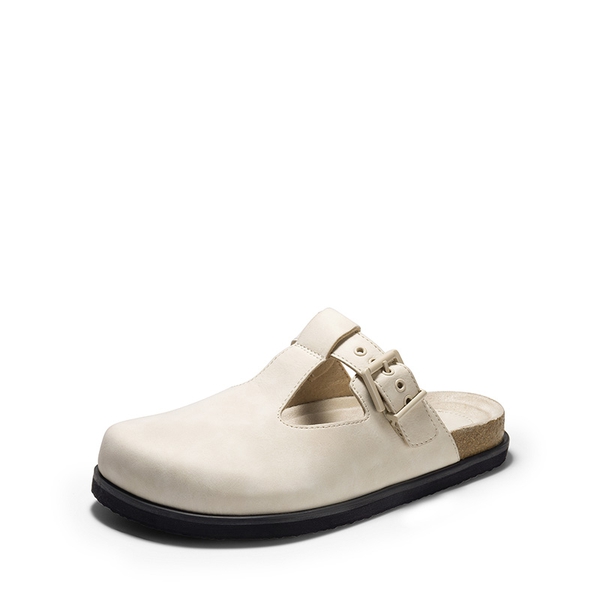 Women’s Buckle Slip-on Clogs - WHITE - 6