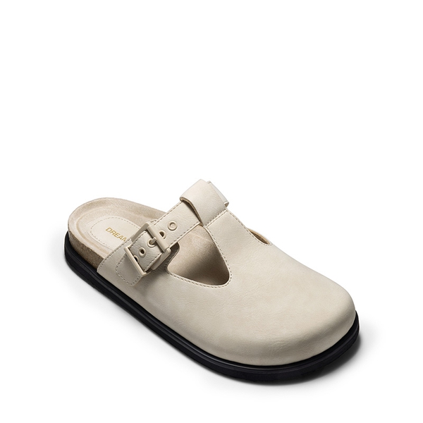 Women’s Buckle Slip-on Clogs - WHITE - 5