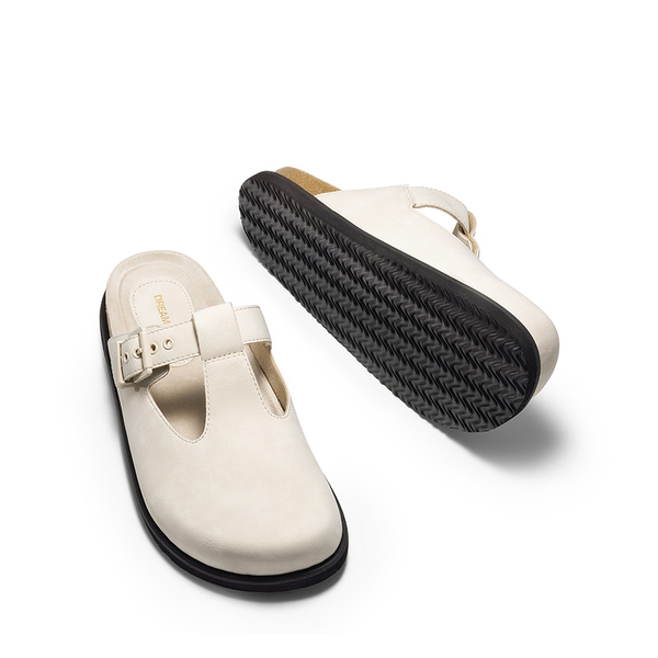 Women’s Buckle Slip-on Clogs - WHITE - 7
