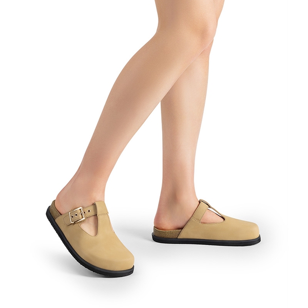 Women’s Buckle Slip-on Clogs - SAND - 2