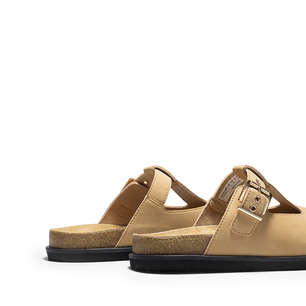Women’s Buckle Slip-on Clogs - SAND - 4