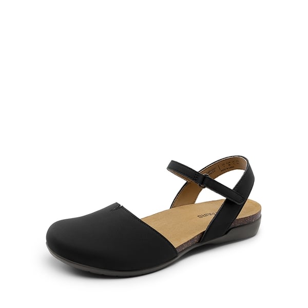 Closed Toe Arch Support Sandals - BLACK -  0