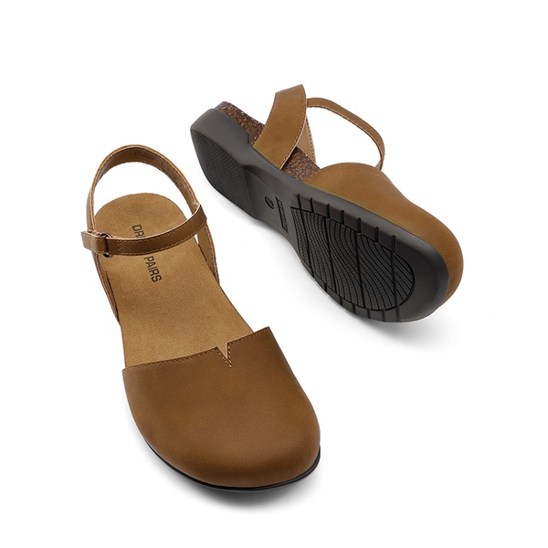 Closed Toe Arch Support Sandals - BROWN - 6