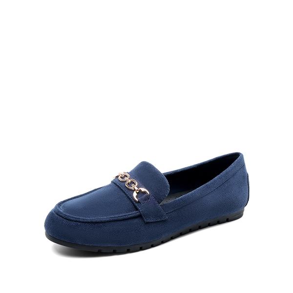 Comfortable Metallic Slip On Loafers - NAVY -  0