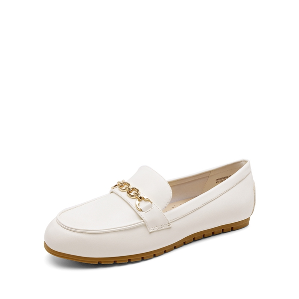 Comfortable Metallic Slip On Loafers - WHITE -  0