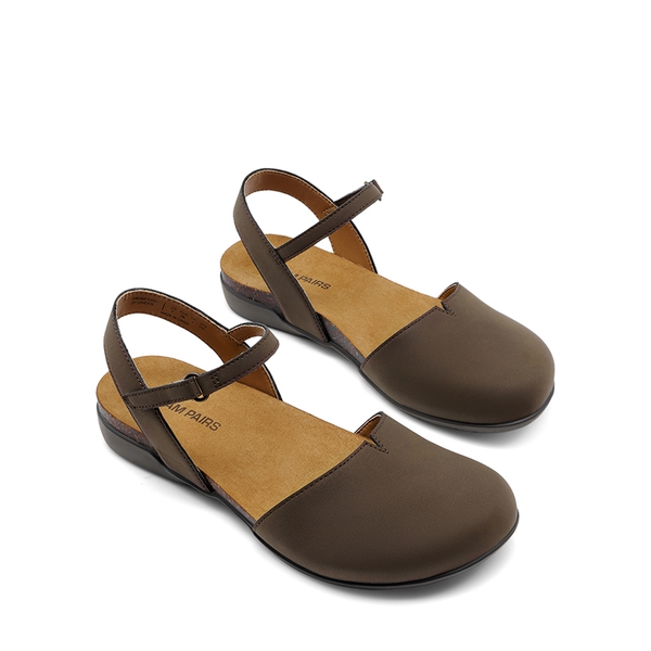 Closed Toe Arch Support Sandals - DARK BROWN - 5