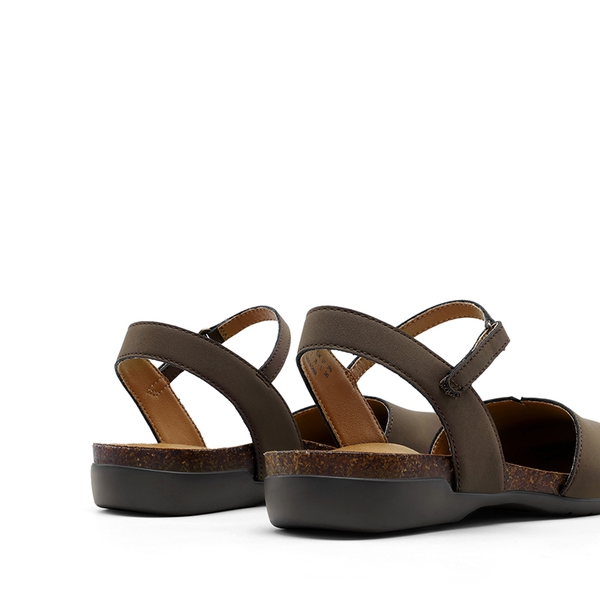 Closed Toe Arch Support Sandals - DARK BROWN - 4