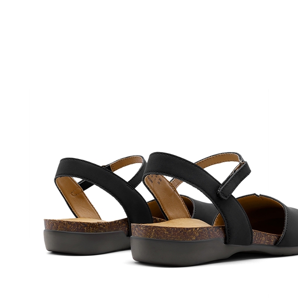 Closed Toe Arch Support Sandals - BLACK - 4