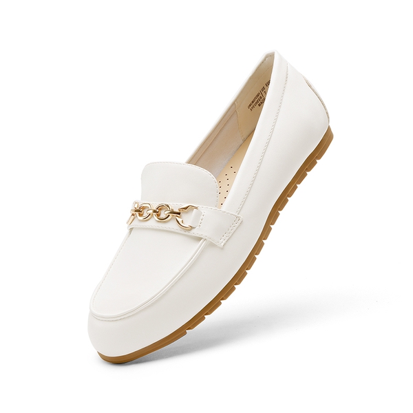 Comfortable Metallic Slip On Loafers - WHITE - 8