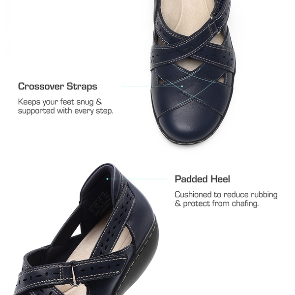 Comfortable Arch Support Casual Flats - NAVY - 5