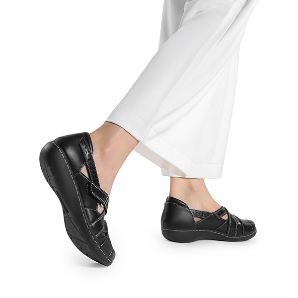 Comfortable Arch Support Casual Flats - BLACK - 7