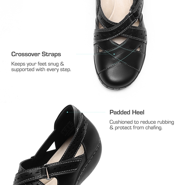 Comfortable Arch Support Casual Flats - BLACK - 5
