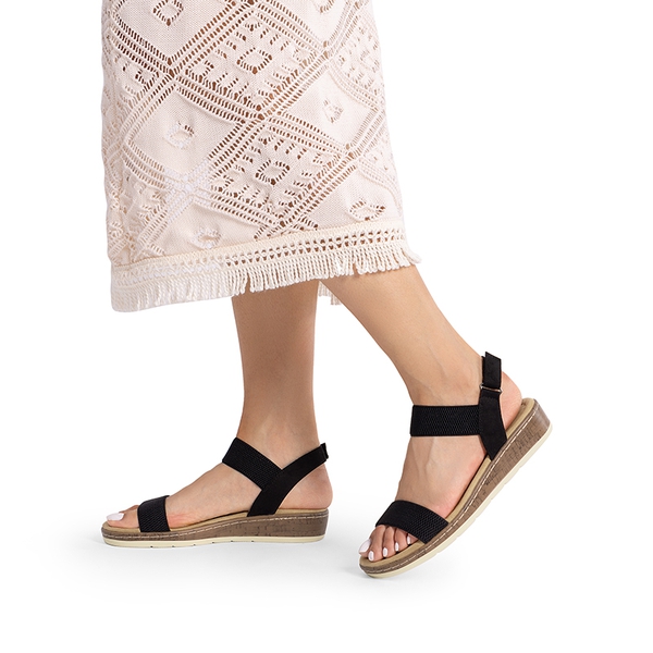 Comfortable Wedge Heels Sandals - BLACK - 7