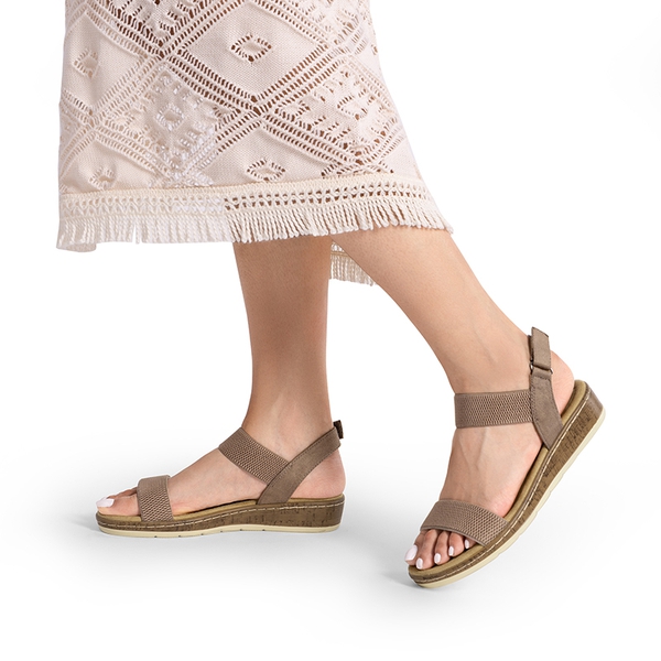 Comfortable Wedge Heels Sandals - TAUPE - 7