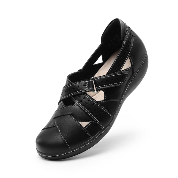 Comfortable Arch Support Casual Flats - BLACK - 1
