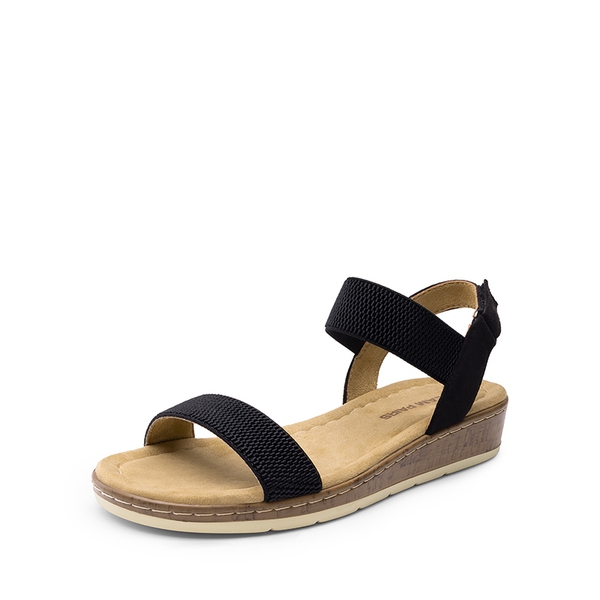 Comfortable Wedge Heels Sandals - BLACK -  0