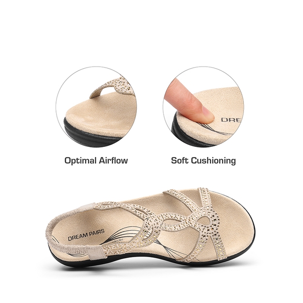 Summer Beach Flat Sandals - GOLD - 3