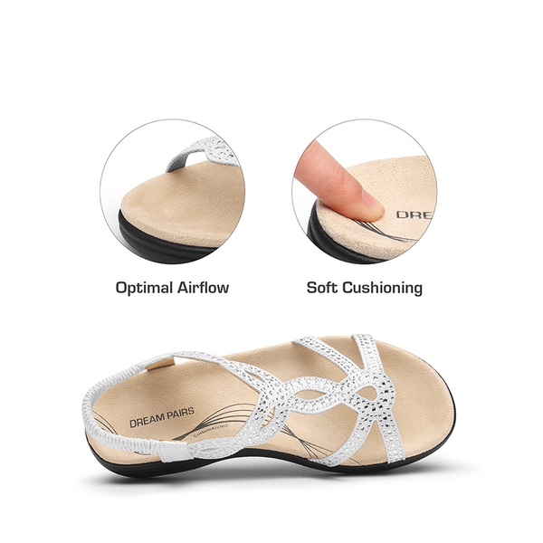 Summer Beach Flat Sandals - WHITE - 3