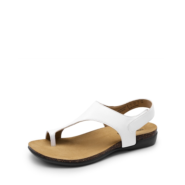 Dressy Thong Walking Flat Sandals - WHITE -  0