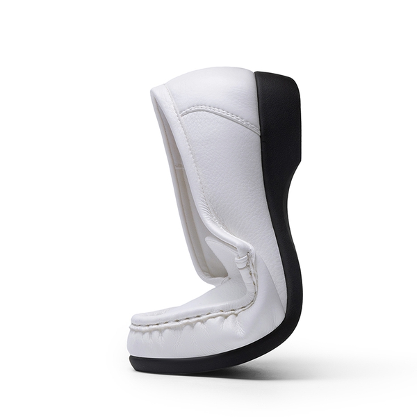 Comfortable Foldable Slip on Loafers - WHITE - 3