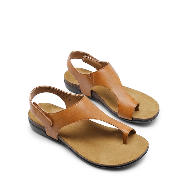 Dressy Thong Walking Flat Sandals - TAN - 3