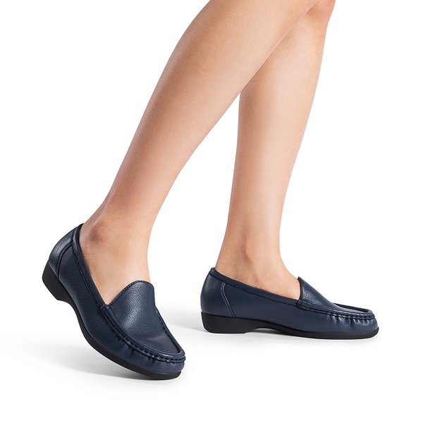 Comfortable Foldable Slip on Loafers - NAVY - 6