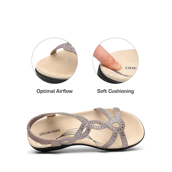 Summer Beach Flat Sandals - GREY - 3