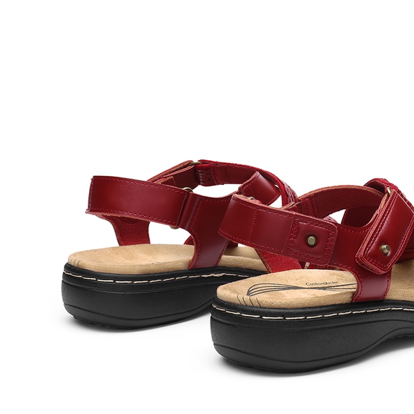 Open Toe Arch Support Flat Sandals - RED - 2