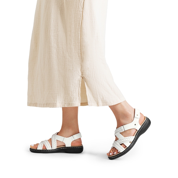 Comfortable Adjustable Strap Vegan Sandals - WHITE - 6
