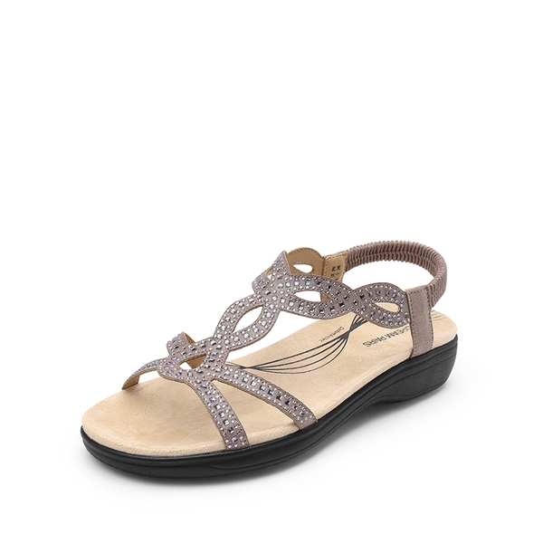 Summer Beach Flat Sandals - GREY -  0