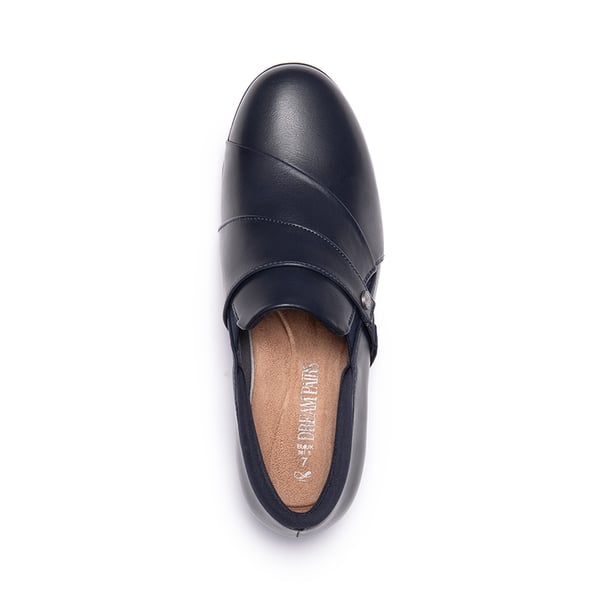 Ergonomic Slip-On Vegan Leather Flats - NAVY - 4