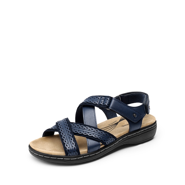 Comfortable Adjustable Strap Vegan Sandals - NAVY -  0