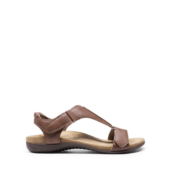 Adjustable Strap Arch Support Flat Sandals - BROWN - 1