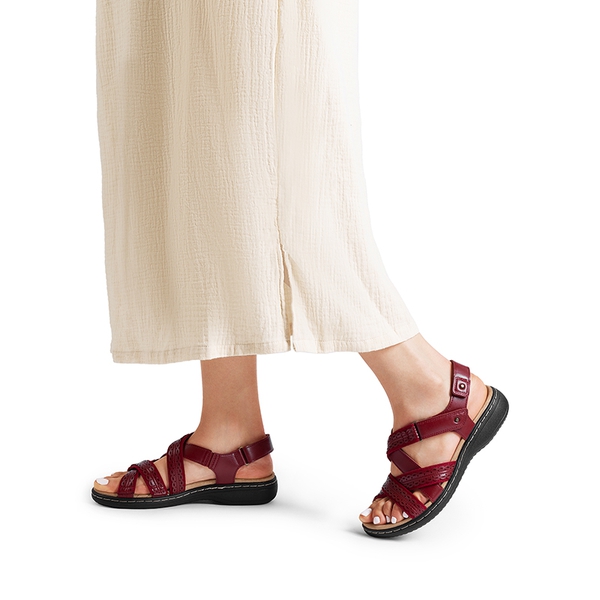 Open Toe Arch Support Flat Sandals - RED - 6